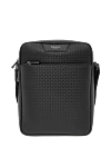 Serapian North South Messenger Shoulder Bag in Stepan finish black - Stepan finish. Stepan coated canvas and Italian calfskin. Closure: single zipper. Dimensions: 22x28x8. Strap: Fixed, adjustable nylon shoulder strap. One compartment with a zip pocket and a small flat pocket. Country of manufacture: Italy. Care: specialized cleaning - photo 1