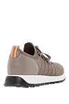 Ultra-light sneakers made of fabric with a leather insert on the heel, beige Doucal`s - contrast sole. 80% textile, 20% genuine leather. Closure: lace. . Country of origin: Italy. Care: specialized cleaning - photo 4