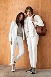 Ultra-light sneakers made of fabric with a leather insert on the heel, beige Doucal`s - contrast sole. 80% textile, 20% genuine leather. Closure: lace. . Country of origin: Italy. Care: specialized cleaning - photo 6