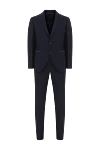 Lubiam Single-breasted blue suit for men made of wool - 100% wool. Closure: buttons. 2 side pockets, one chest pocket. Country of manufacture: Italy. Care: specialized cleaning - photo 1