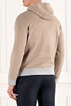 Beige wool jacket with patch pockets and hood Lubiam - contrasting cuffs. 100% wool. Additional: hood. two side pockets. Fastener: zipper, drawstring. Country of manufacture: Italy. Care: specialized cleaning - photo 4