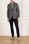 Gray men's wool jacket Lubiam - 100% wool. Additional: hood. two side pockets, one chest pocket. zipper, drawstring, buttons. . Country of origin: Italy. Care: specialized cleaning - photo 2