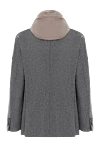 Gray men's wool jacket Lubiam - 100% wool. Additional: hood. two side pockets, one chest pocket. zipper, drawstring, buttons. . Country of origin: Italy. Care: specialized cleaning - photo 6