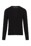 Corneliani Черный шерстяной джемпер мужской с логотипом - логотип бренда. 100% шерсть. Страна производитель: Италия. Уход: специализированная чистка - фото 1