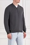 Corneliani Бомбар жағасы бар жүн матадан жасалған қара сұр реңктегі кардиган
 - Құрамы: 100% жүн. Бекіткіш: найзағай. . Шығарылған елі: Италия. Күтім: мамандандырылған тазалау - фото 3
