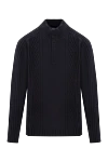 Corneliani Wool and cashmere turtleneck zip troyer navy - 90% wool, 10% cashmere. Fastener: zipper. Country of origin: Italy. Care: specialized cleaning - photo 1