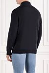 Wool and cashmere turtleneck zip troyer navy Corneliani - 90% wool, 10% cashmere. Fastener: zipper. Country of origin: Italy. Care: specialized cleaning - photo 4