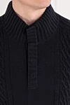 Corneliani Wool and cashmere turtleneck zip troyer navy - 90% wool, 10% cashmere. Fastener: zipper. Country of origin: Italy. Care: specialized cleaning - photo 5
