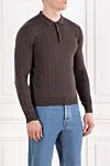 Corneliani Бедерлі биязы жүннен тоқылған қоңыр поло жейде
 - Декорация: қырлы. Құрамы: 100% жүн. Түсі: қоңыр. Бекіткіш: түймелер. . Шығарылған елі: Италия. Күтім: арнайы тазалау - фото 3