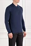 Corneliani Ұзын жеңді көк найзағаймен тоқылған жүннен тоқылған поло жейде - Құрамы: 100% жүн. Бекіткіш: найзағай. . Шығарылған елі: Италия. Күтім: арнайы тазалау - фото 3