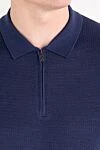 Corneliani Ұзын жеңді көк найзағаймен тоқылған жүннен тоқылған поло жейде - Құрамы: 100% жүн. Бекіткіш: найзағай. . Шығарылған елі: Италия. Күтім: арнайы тазалау - фото 5