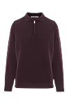 Corneliani Поло с длинным рукавом из шерсти с рельефной текстурой и молнией бордовое - фактурное плетение. 100% шерсть. Цвет: бордовое. молния. . Страна производитель: Италия. Уход: специализированная чистка - фото 1