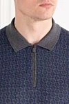 Corneliani Көгілдір жақкарды жүннен жасалған поло жейде, сыдырма және сұр жеңдер - Құрамы: 100% жүн. Бекіткіш: найзағай. . Шығарылған елі: Италия. Күтім: мамандандырылған тазалау - фото 5