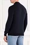 Вязаное синее поло с длинным рукавом из шерсти Corneliani - 100% шерсть. молния. . Страна производитель: Италия. Уход: специализированная чистка - фото 4