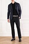 Қара жүннен жасалған ұзын жеңді поло жейде Corneliani - Құрамы: 100% жүн. Бекіткіш: найзағай. . Шығарылған елі: Италия. Күтім: арнайы тазалау - фото 2