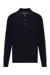 Corneliani Синее шерстяное поло с длинным рукавом на пуговицах - 100% шерсть. пуговицы. . Страна производитель: Италия. Уход: специализированная чистка - фото 1