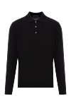 Corneliani Black wool long sleeve button down polo shirt - 100% wool. buttons. Country of manufacture: Italy. Care: specialized cleaning - photo 1