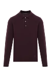 Corneliani Трикотажное поло в винном оттенке с пуговицами
 - 100% шерсть. Цвет: бордовый. пуговицы. . Страна производитель: Италия. Уход: специализированная чистка - фото 1