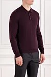 Wine-colored jersey polo with buttons
 Corneliani - 100% wool. Color: burgundy. buttons. . Country of origin: Italy. Care: specialized cleaning - photo 2
