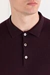 Wine-colored jersey polo with buttons
 Corneliani - 100% wool. Color: burgundy. buttons. . Country of origin: Italy. Care: specialized cleaning - photo 4
