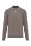 Corneliani Brown wool long sleeve button down polo shirt - 100% wool. buttons. . Country of origin: Italy. Care: specialized cleaning - photo 1