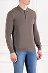 Corneliani Brown wool long sleeve button down polo shirt - 100% wool. buttons. . Country of origin: Italy. Care: specialized cleaning - photo 3