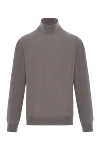Corneliani Коричневый шерстяной джемпер с воротником-стойкой и трикотажными манжетами
 - 100% шерсть. . . Страна производитель: Италия. Уход: специализированная чистка - фото 1