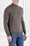 Corneliani Коричневый шерстяной джемпер с воротником-стойкой и трикотажными манжетами
 - 100% шерсть. . . Страна производитель: Италия. Уход: специализированная чистка - фото 3