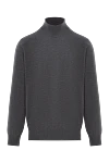 Corneliani Мужской джемпер с воротником стойкой из шерсти серого цвета - 100% шерсть. Страна производитель: Италия. Уход: специализированная чистка - фото 1