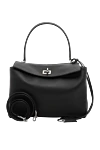 Balenciaga Маленькая женская сумка Rodeo черного цвета из телячьей кожи - 100% телячья кожа. Размеры: Д29 x В20 x Ш10 см. Длина ремня: съемный ремень через плечо (высота: 56 см). Длина ручки: одна ручка для переноски в руке (высота: 18 см). широкий передний карман, 1 внутренний карман на молнии, 2 плоских кармана сзади. поворотный замок. Страна производитель: Италия. Уход: специализированная чистка - фото 5