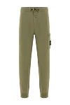 Stone Island Green organic cotton fleece sweatpants - Decoration: brand logo. 100% cotton. zipper, drawstring. two side pockets, one back pocket, one leg pocket. Country of origin: Italy. Care: Specialized cleaning - photo 1