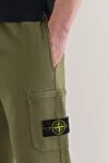 Stone Island Green organic cotton fleece sweatpants - Decoration: brand logo. 100% cotton. zipper, drawstring. two side pockets, one back pocket, one leg pocket. Country of origin: Italy. Care: Specialized cleaning - photo 5