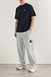 Stone Island Sports trousers made of fleece laminated with reflective film - Decoration: brand logo. 100% cotton. two side pockets. Country of origin: Italy. Care: Specialized cleaning - photo 3