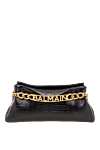 Balmain Мягкая сумочка-клатч 1945 года из тисненой мятой телячьей кожи с монограммой - логотип бренда. 100% телячья кожа. магнитная застежка. Размеры: 31 x 13 x 5,5 см. внутренний накладной карман, rарман для карт из тисненой кожи. Длина ремня: съемный плечевой ремень-цепочка с переплетенной кожаной цепочкой и карабинами.. Страна производитель: Италия. Уход: специализированная чистка - фото 1