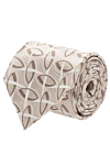 Dolce & Gabbana Silk tie with geometric pattern beige - print. 100% silk. Size: 150x8 cm. Country of manufacture: Italy. Care: specialized cleaning - photo 1