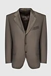 Canali Men's brown silk jacket - slot. 100% silk. two buttons. three internal, two side, chest pocket. Lining: 100% cupro. Country of manufacture: Italy. Care: specialized cleaning - photo 1