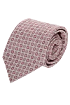 Canali Silk tie pink for men - print. 100% silk. Size: 150x8 cm. Country of origin: Italy. Care: specialized cleaning - photo 1