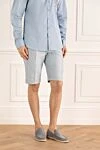 Brioni Gray cotton and silk shorts for men - tucks. lining details: 100% cotton. 64% cotton, 36% silk. Closure: zipper, buttons. two side pockets, two back pockets. Country of origin: Italy. Care: specialized cleaning - photo 3