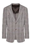 Armani Gray men's jacket - check pattern. 36% cotton, 36% acetate, 28% linen. two buttons. two internal, two side. Country of origin: Italy. Care: specialized cleaning - photo 1