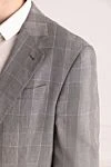 Armani Gray men's jacket - check pattern. 36% cotton, 36% acetate, 28% linen. two buttons. two internal, two side. Country of origin: Italy. Care: specialized cleaning - photo 5