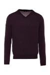 Svevo Wool jumper burgundy for men - Neckline. 100% wool. Country of manufacture: Italy. Care: specialized cleaning - photo 1