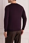 Wool jumper burgundy for men Svevo - Neckline. 100% wool. Country of manufacture: Italy. Care: specialized cleaning - photo 4