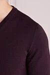 Svevo Wool jumper burgundy for men - Neckline. 100% wool. Country of manufacture: Italy. Care: specialized cleaning - photo 5