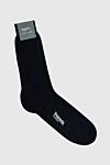 Zimmerli Men's black cotton socks - logo print. 100% cotton. Country of manufacture: Italy. Care: specialized cleaning - photo 1