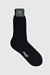 Zimmerli Men's black cotton socks - logo print. 100% cotton. Country of manufacture: Italy. Care: specialized cleaning - photo 1