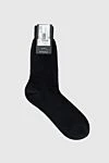 Men's black cotton socks Zimmerli - logo print. 100% cotton. Country of manufacture: Italy. Care: specialized cleaning - photo 2