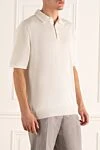 Colombo Polo made of cotton white for men - 100% cotton. Buttons. Country of origin: Italy. Care: specialized cleaning - photo 3