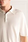 Colombo Polo made of cotton white for men - 100% cotton. Buttons. Country of origin: Italy. Care: specialized cleaning - photo 5