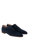 Sutor Mantellassi Blue suede men's shoes - Contrast firmware. 100% suede. Lace. Interior finish: Leather. Insole: Leather. Heel height: 2 cm. Leather. Country of manufacture: Italy. Care: specialized cleaning - photo 3