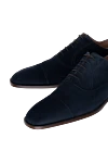 Sutor Mantellassi Blue suede men's shoes - Contrast firmware. 100% suede. Lace. Interior finish: Leather. Insole: Leather. Heel height: 2 cm. Leather. Country of manufacture: Italy. Care: specialized cleaning - photo 5